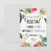 Carte Citation du secrétaire adjoint aux remerciements M (Devant / Derrière)