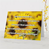 Carte Citation Empath Bravery Positive Encouragement (Fleur jaune)
