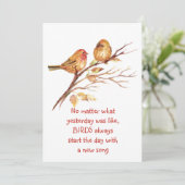 Carte Citation Encourageante Inspirante Pour Les Oiseaux (Debout devant)