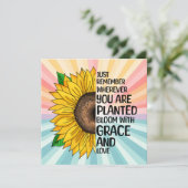 Carte Citation et tournesol tiré à la main (Debout devant)