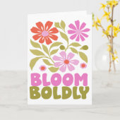 Carte Citation Florale Inspirationnelle Retro Boho Blanc (Fleur jaune)
