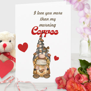 Carte Citation humoristique Café Gnome Funny Valentines