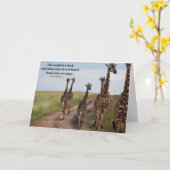 Carte Citation inspirante avec Giraffes (Fleur jaune)