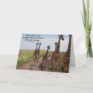 Carte Citation inspirante avec Giraffes