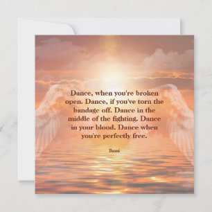 Carte Citation Inspirante de Motivation de Rumi Ailes d'