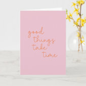 Carte Citation inspirante en rose et orange (Fleur jaune)