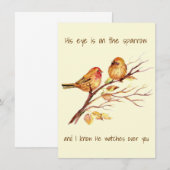 Carte Citation inspirante Son Oeil est sur le Bruant, (Devant / Derrière)