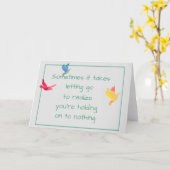 Carte Citation inspirante sur la tenue à l'abandon (Fleur jaune)