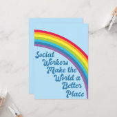 Carte Citation Inspiration du travailleur social Rainbow (Devant/Arrière en situation)