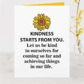 Carte Citation Inspiration Kindness Sunflower (Fleur jaune)