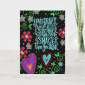 Carte ‘Citation Inspirationnelle Braver, Smarter, Fort E (Devant)