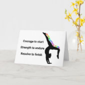 Carte Citation Inspirationnelle de fille de gymnastique (Fleur jaune)