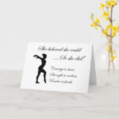 Carte Citation inspirationnelle de la gymnastique (Fleur jaune)