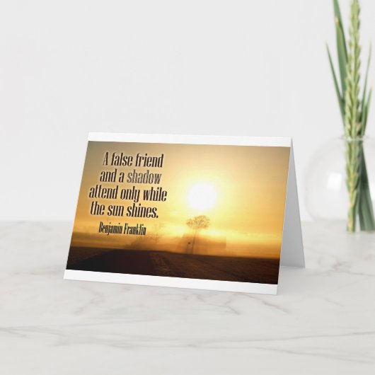 Carte Citation inspirée par Benjamin Franklin (Devant)