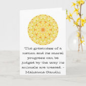 Carte citation - Mahatma Gandhi (Fleur jaune)