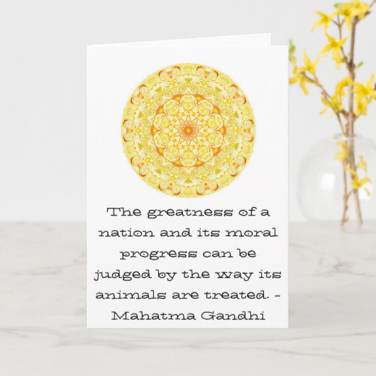 Carte citation - Mahatma Gandhi (Fleur jaune)