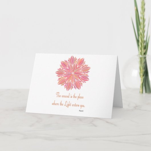 Carte Citation Mandala Rumi Blessure (Devant)