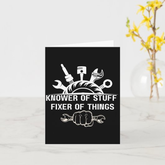 Carte Citation Mécanique Drôle Connaisseur De Choses Rép (Fleur jaune)