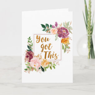 Carte Citation Motivante Rose Florale Colorée