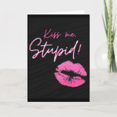 Carte Citation noire et rose avec baiser - Embrasse-moi, (Devant)