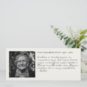 Carte Citation photo célébration de la vie signet funéra (Debout devant)