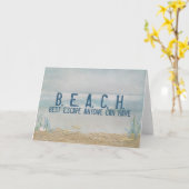 Carte citation plage avec étoile de mer (Fleur jaune)