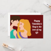 Carte Citation romantique de la Journée des Valentines l (Devant/Arrière en situation)