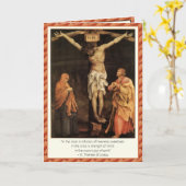 Carte Citation sur la Crucifixion - Ste. Thérèse & Franç (Fleur jaune)