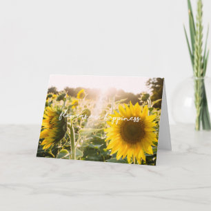 Carte Citation tournesol "les fleurs sont le bonheur"