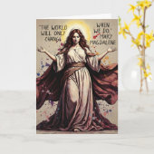 Carte Citation vintage Art Mary Magdalene (Fleur jaune)