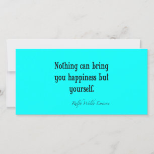 Carte Citation vintage Emerson Happiness Neon Blue Turqu