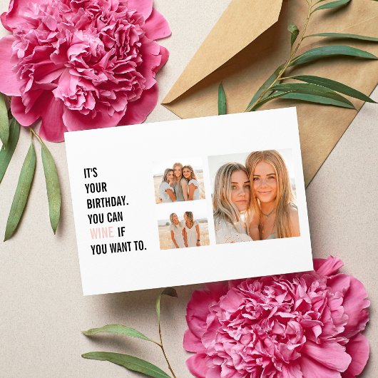 Carte Citations d'anniversaire amusantes | Photo Collage