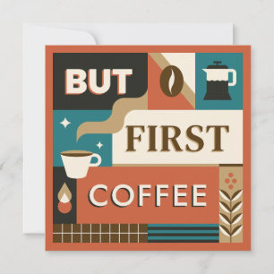 Carte Citations de café coloré en texte personnalisé