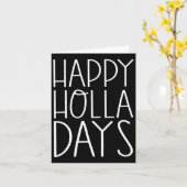 Carte Citations de Noël amusantes Joyeuses Holla Days (Fleur jaune)