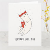 Carte Citations de saison adorable chat (Fleur jaune)
