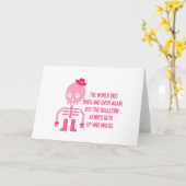 Carte Citations de squelette mignonnes (Fleur jaune)