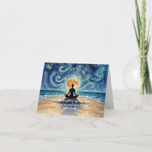 Carte Citations de Yoga Méditation Nuit Étoilée Ciel Lun