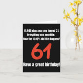 Carte Citations drôles pour 61e anniversaire Célébration (Fleur jaune)