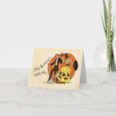 Carte Citations Halloween Couple Dansant Citrouille Vint (Devant)