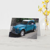 Carte Citroën bleu 2CV (Fleur jaune)