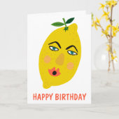 Carte Citron blanc personnalisé (Fleur jaune)