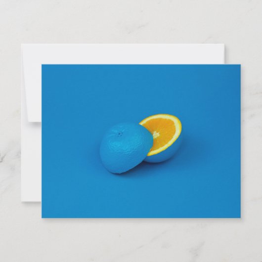 Carte citron bleu coupé en deux moitiés (Devant)