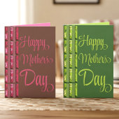 Carte Citron et fleurs vert olive et rayures Fête des mè