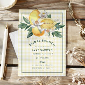 Carte Citron jaune soleil En vichy Fête des mariées Brun