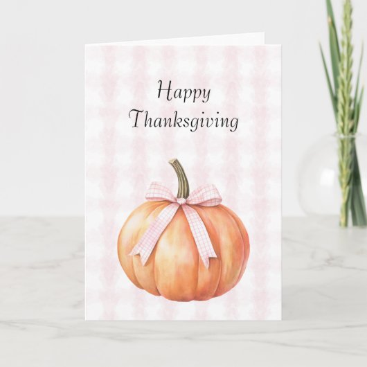 Carte Citron Rose Chic Citrouille Carreaux Rayures (Devant)