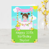 Carte Citronade rose Brown coiffeuse Joyeux anniversaire (Fleur jaune)