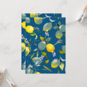 Carte citrons aquarelle 28 (Devant/Arrière en situation)