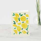 Carte citrons d'aquarelle - jaune et vert (Devant)