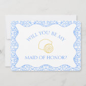 Carte Citrons et carreaux bleus Italien Maid of Honor Pr (Devant)