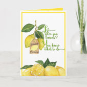 Carte Citrons et citronnelle Salutation encourageante (Devant)